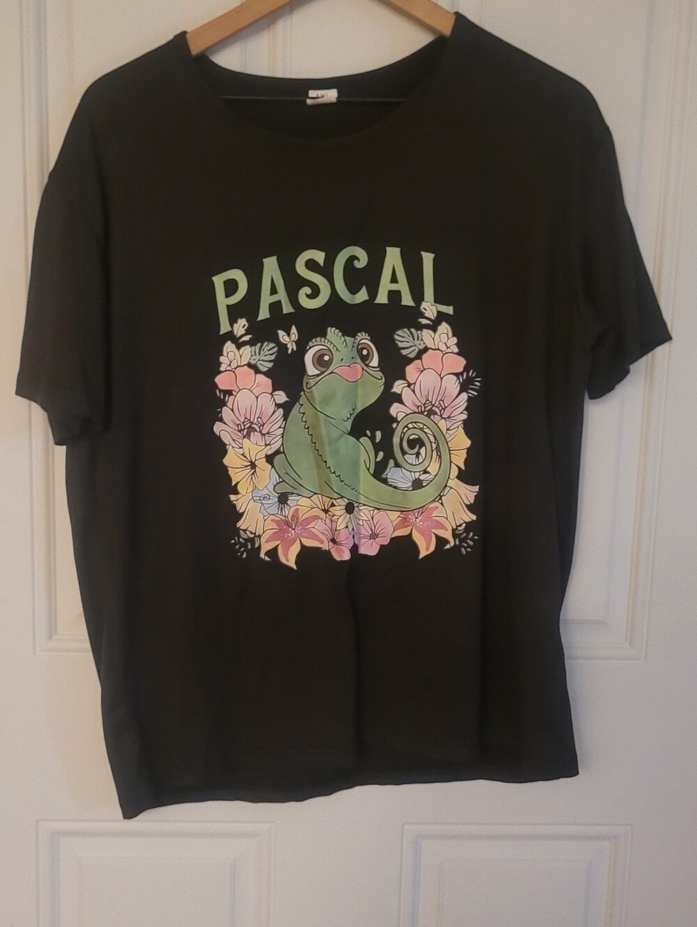 Disney Rapunzel Tangled Pascal Short Sleeve Black Tee Size 1X